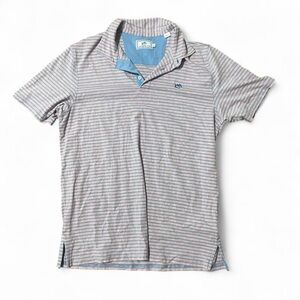 southern tide pink and blue striped polo shirt
Size medium